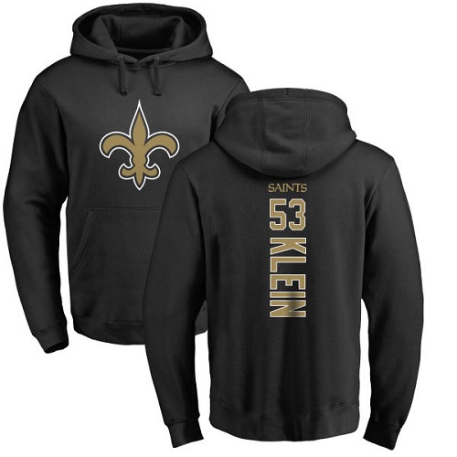 Men New Orleans Saints Black A J  Klein Backer NFL Football #53 Pullover Hoodie Sweatshirts